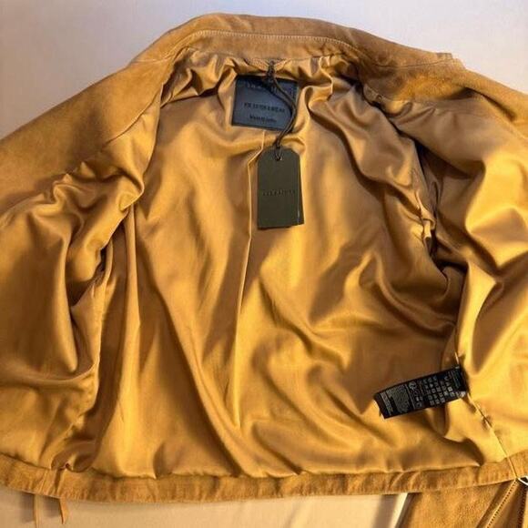 AllSaints Tan Suede Dalby Biker Jacket - Picture 5 of 6